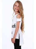 Bluza fetita cu umerii goi, alba NDZ8227 - Magazin online - Boutique